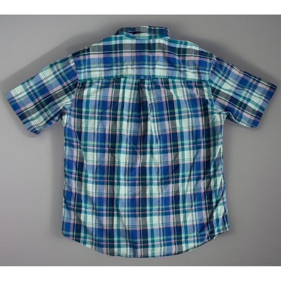 Pendleton Seaside Short Sleeve Button Down Shirt Blue Green Plaid Size XL JBHS - Picture 2 of 9
